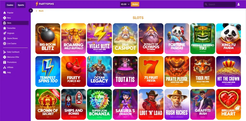 Partyspins lobby 2