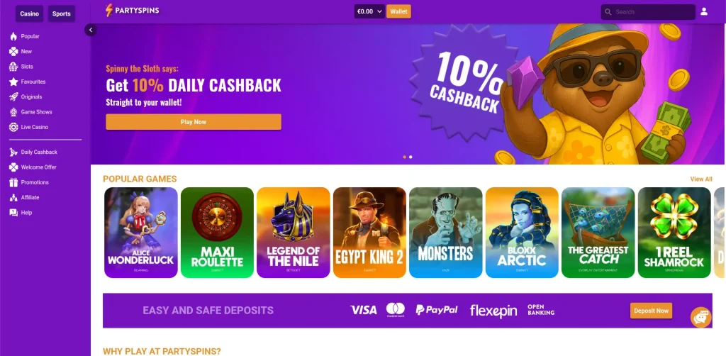 Partyspins lobby 3