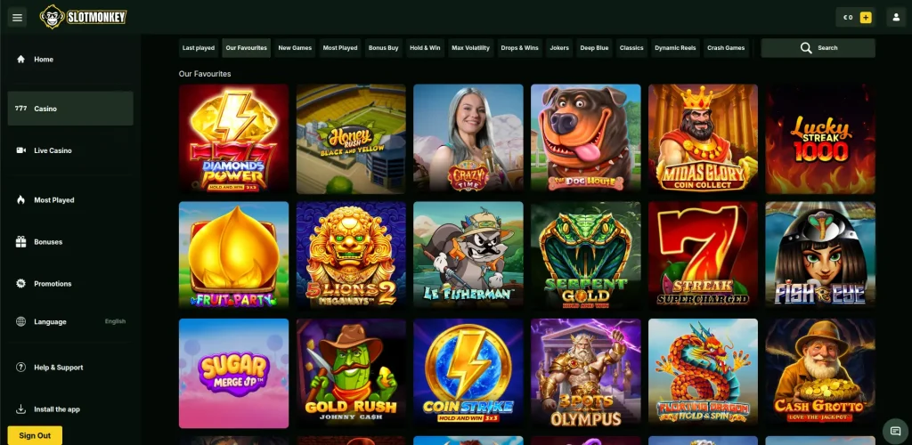Slotmonkey lobby 2