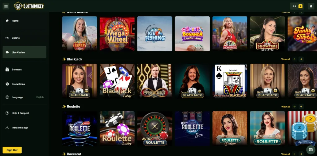 Slotmonkey lobby 3