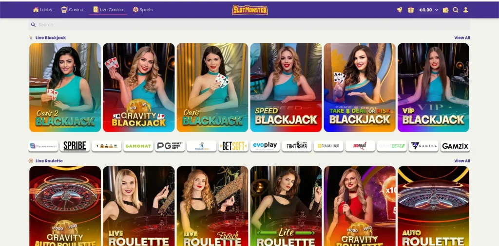 Slotmonster live casino