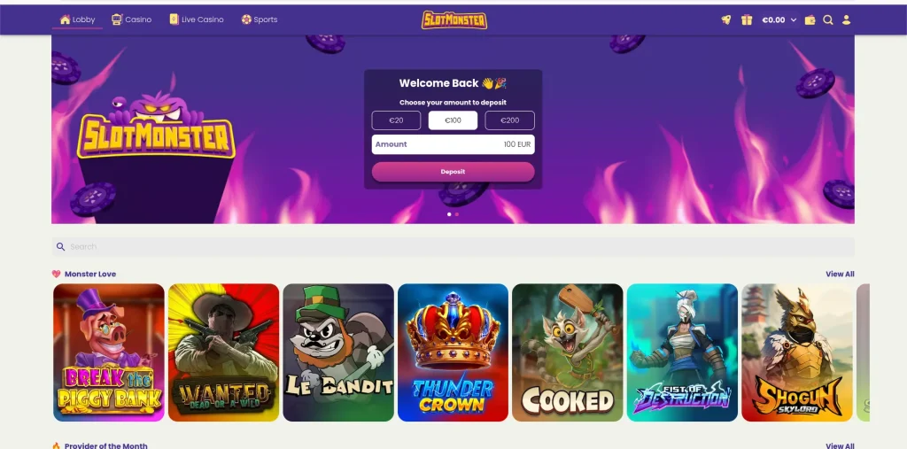Slotmonster homepagina