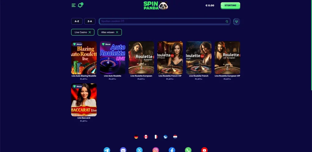 Spinpanda live casino