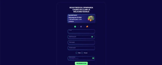 Spinpanda registreren