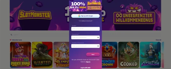 slotmonster registreren